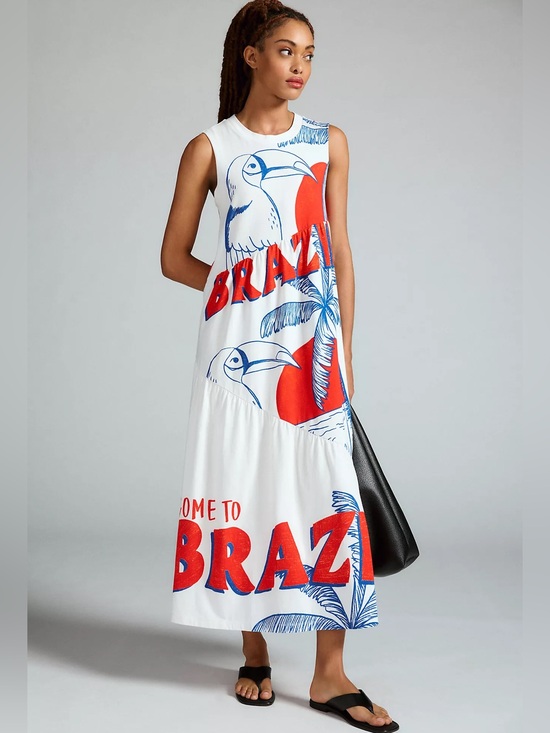 FARM Rio Dresses & Skirts - Farm Rio Sleeveless Graphic Brazil Dress Size Medium